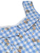 Blue 1940s Rose Gingham Lace Up Dress