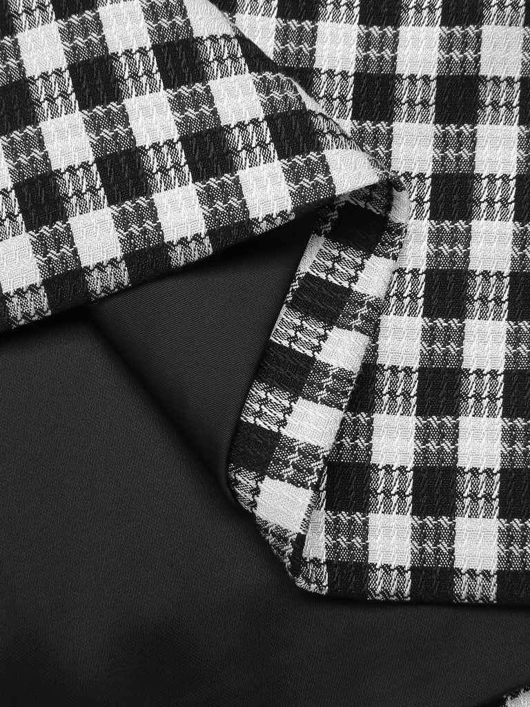 1960s Acetate Gingham Plaid Shift Dress