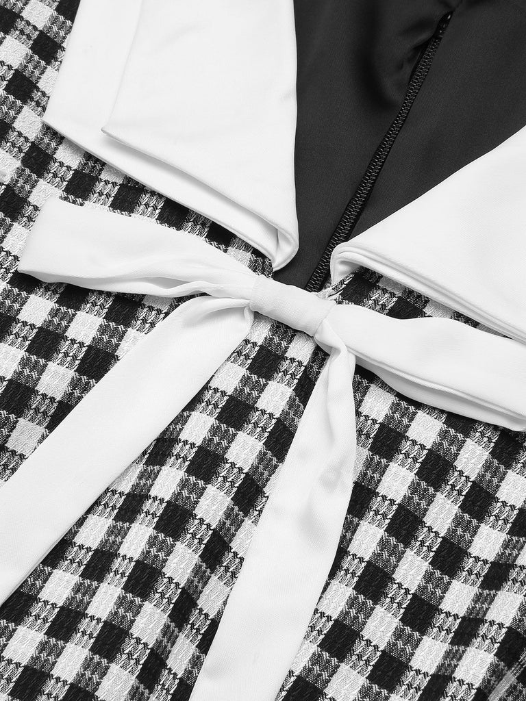 1960s Acetate Gingham Plaid Shift Dress