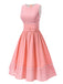 Pink 1950s Gingham Plaid Patchwork Cotton Dress