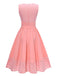 Pink 1950s Gingham Plaid Patchwork Cotton Dress