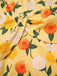 Yellow 1950s Hydrangea Floral Ruched Dress