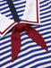 Blue 1950s Cotton Cravat Nautical Stripe Romper