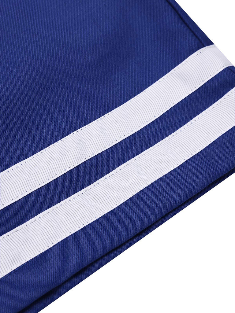 Blue 1950s Cotton Cravat Nautical Stripe Romper