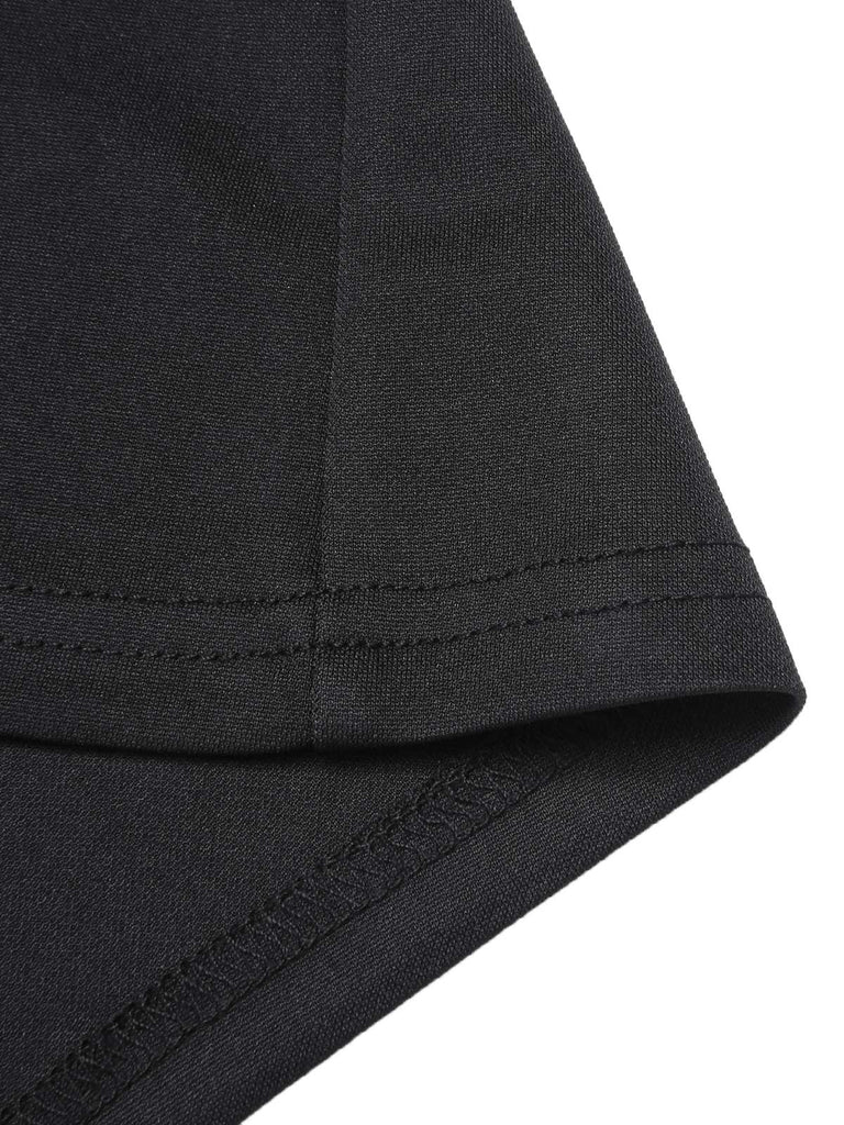 Black 1950s Off-Shoulder Solid Top