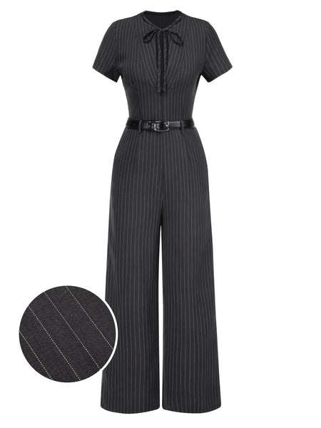 スーツ・フォーマル・ドレス Ameri VINTAGE /SHAPLEY STRAIGHT ROMPERS Navy Striped Wrap Top Belted Playsuit – AX Paris