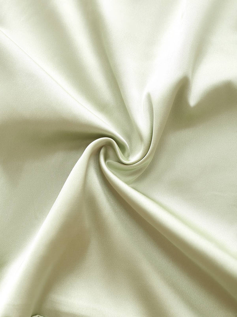 Green 1930s Solid Cowl Neck Ruffled Mermaid Dress