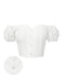 White 1950s Off-Shoulder Puff Pleated Top