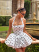 White 1960s Polka Dots Halter Tutu Dress