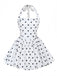 White 1960s Polka Dots Halter Tutu Dress