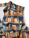 1950s Owl Bookshelf Print Stand Collar Dress