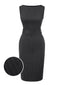 Dark Grey 1960s Pinstripe Beltd Pencil dress