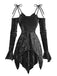 1960s Velvet Batwing Sleeve Irregular Hem Dress