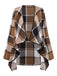 Khaki 1950s Plaid Long Sleeve Irregular Jacket
