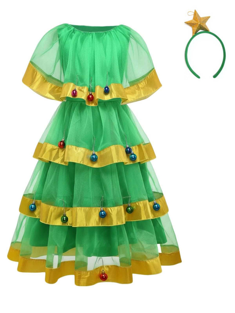 Green Christmas Tree Costume With Bell