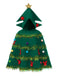 Green 1950s Christmas Tree 3D Embellished Hooded Cape