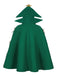 Green 1950s Christmas Tree 3D Embellished Hooded Cape