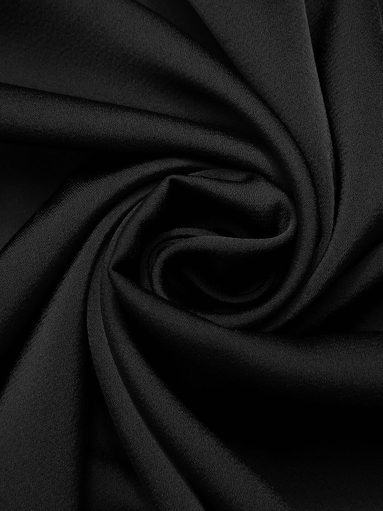 Black 1950s Solid Color Bat Cloak