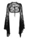 Black 1930s Halloween Lace Flare Sleeve Top