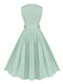 Mint Green 1950s Striped V-Neck Dress