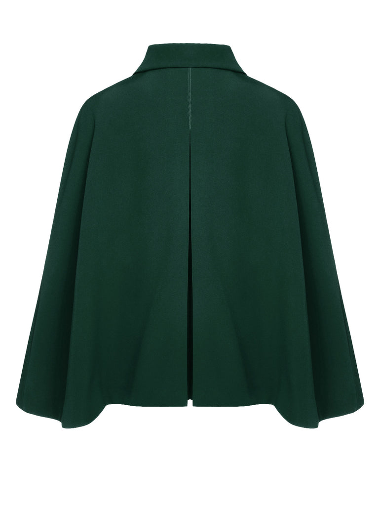 Camel Color 1940s Lapel Cape Coat