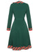 Green 1940s Stripe Patchwork Dress With Belt