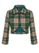 Green 1950s Lapel Scottish Plaid Jacket
