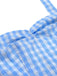 Light Blue 1950s Plaid Halter Swing Dress