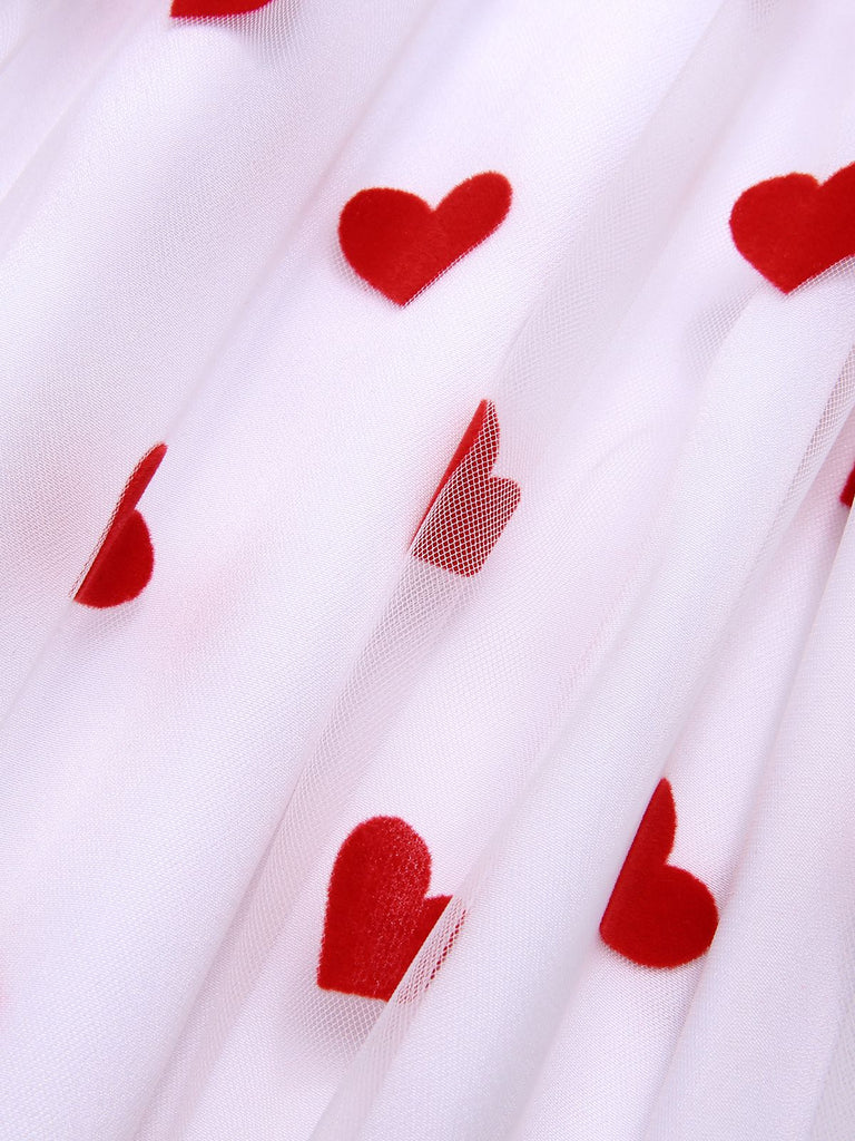 Red 1950s Heart Bow Sleeveless Dress