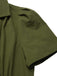 Green 1940s Lapel Buttoned Solid Dress