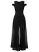 1950s Solid Patchwork Sleeveless Cutout Jumpsuit