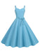 1950s Spaghetti Strap Bow Decor Solid Dress
