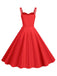 1950s Spaghetti Strap Bow Decor Solid Dress