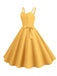1950s Spaghetti Strap Bow Decor Solid Dress