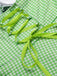 Light Green 1930s Plaid Halter One-Piece Swimsuit