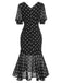 Black 1930s Polka Dot Mermaid Dress