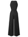 Pink 1950s Sleeveless Buttoned Solid Jumpsuit