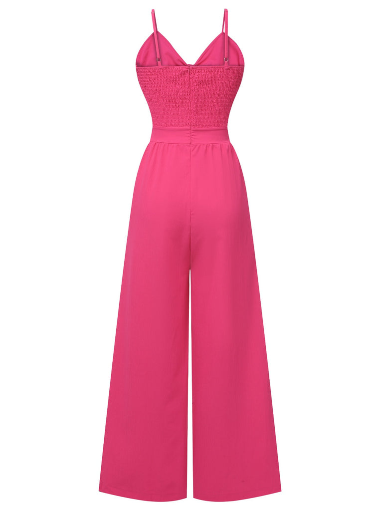 1950s Chest Bow Spaghetti Strap Jumpsuit