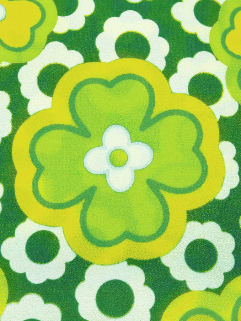 1960s Tie Neck Floral Sleeveless Top