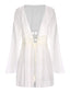 White 1960s Solid Hollow Waist Cover Up