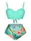 1960s Tropical Plant Back Strap Swimsuit
