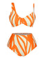 Orange 1960s Strap Stripe Swimsuit