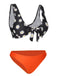 Black & Orange 1930s Daisy Lace-Up Swimsuit