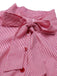 Pink 1950s Pinstripes Tie Collar Dress
