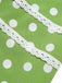 Green 1950s Polka Dot Lace Binding Dress