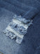 Blue 1930s Ripped Denim Shorts