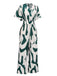 Green 1940s Print Wide-Leg Jumpsuit