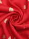 Red 1950s Strawberry Ruffle Belt Dress