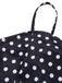 Black 1940s Polka Dots Back Strap Jumpsuit