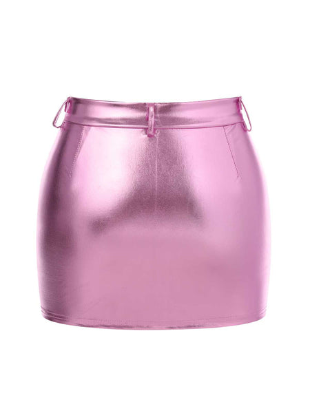 1960s High Waist Shiny Metallic Mini Skirt | Retro Stage